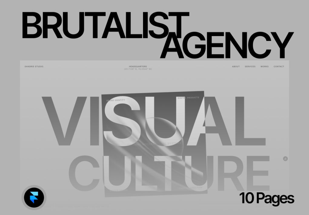 044Grid — Brutalist Creative Agency Template